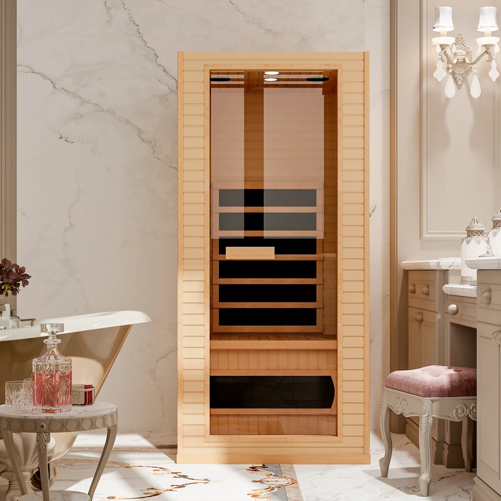 Single Sauna, Home Sauna, Low EMF Far Infrared Sauna, Home Spa Sauna,Infrared Saunas for Home