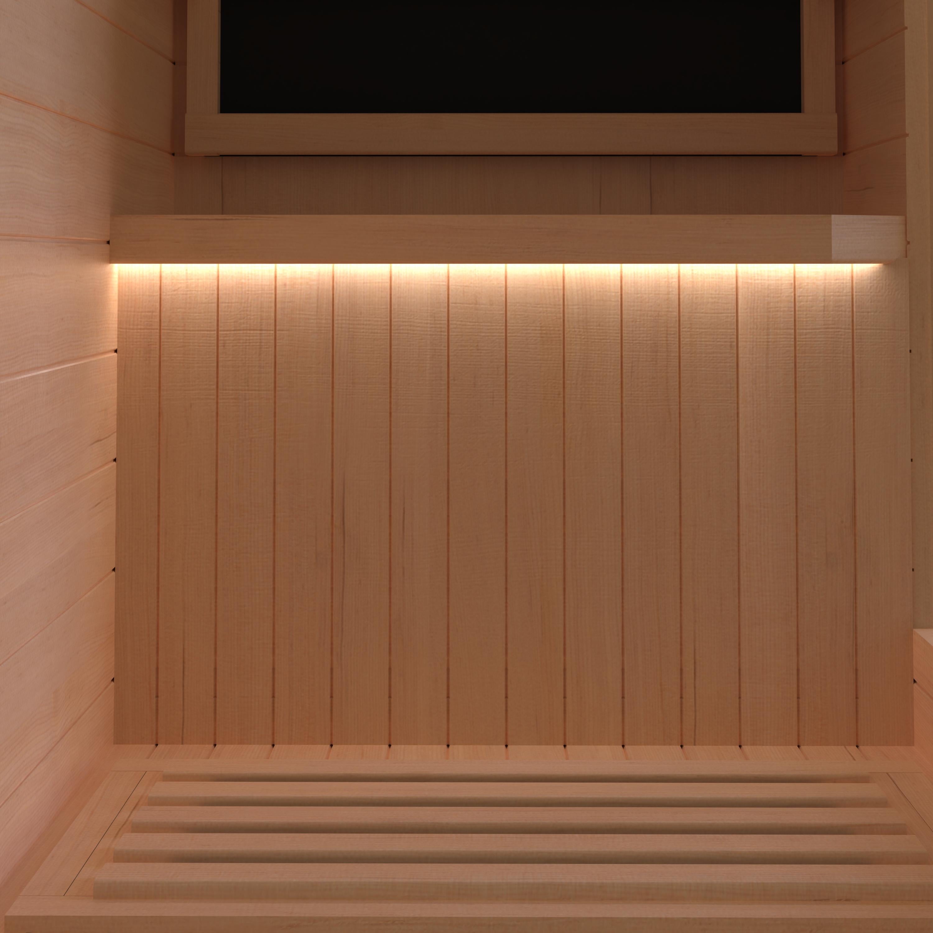 Steam Sauna, 120V/900W Infrared Sauna Room, Indoor Wooden Sauna with Adjustable Temperature, Timer, Bluetooth Music Connection, Foot Care, Light Setting for Spa, Gym