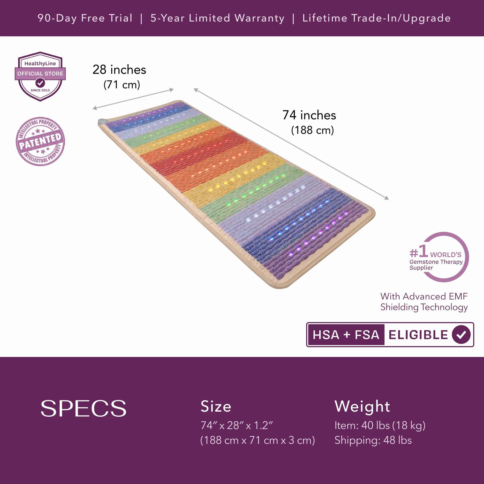 Rainbow Chakra Series | PEMF Far Infrared Heating Mats