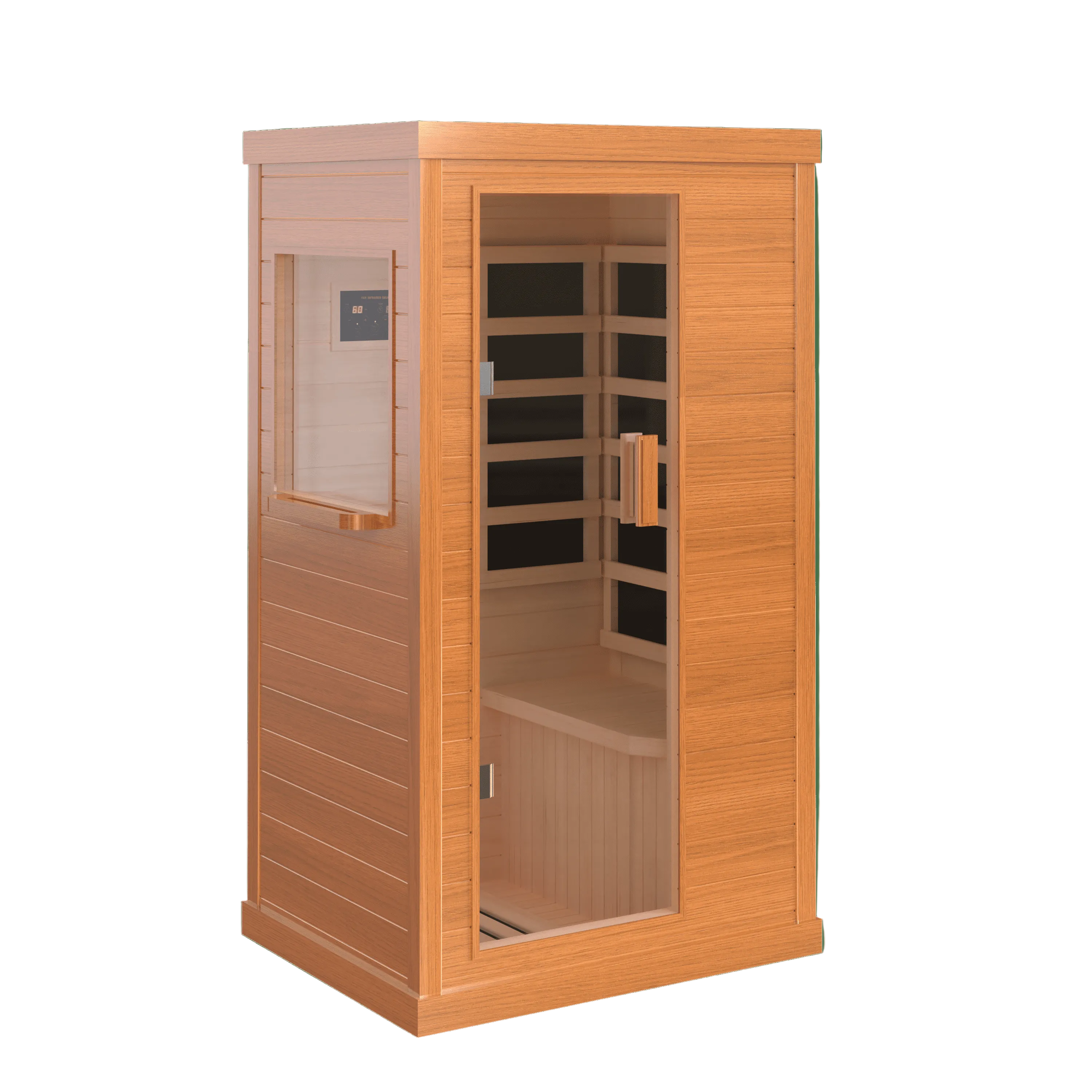 Steam Sauna, 120V/900W Infrared Sauna Room, Indoor Wooden Sauna with Adjustable Temperature, Timer, Bluetooth Music Connection, Foot Care, Light Setting for Spa, Gym