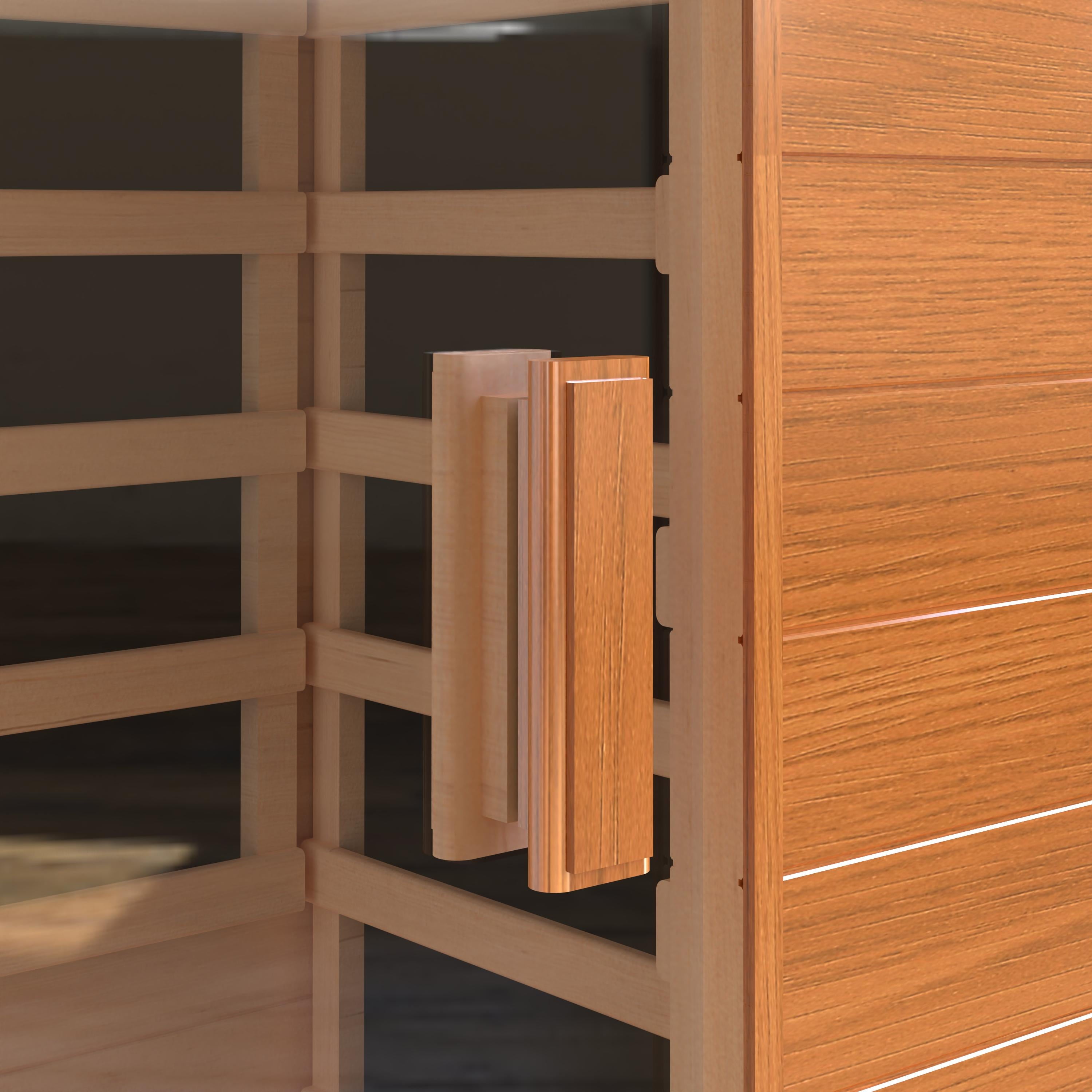 Steam Sauna, 120V/900W Infrared Sauna Room, Indoor Wooden Sauna with Adjustable Temperature, Timer, Bluetooth Music Connection, Foot Care, Light Setting for Spa, Gym
